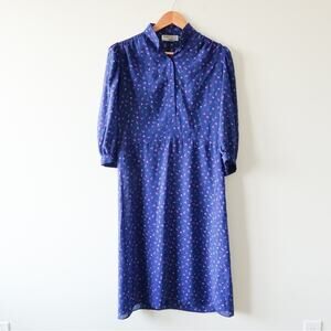 Vintage Blue Floral Dress Charlee Allison 7/8